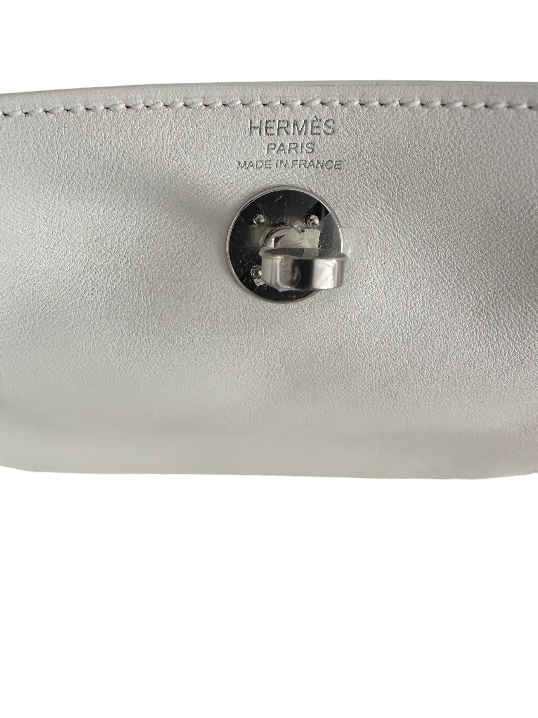 Hermes Mini Lindy Bag White Palladium Hardware 3
