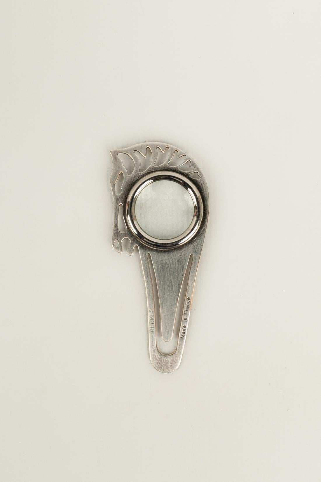 Hermès Mini Magnifying Glass in Silver-Plated Metal In Excellent Condition For Sale In SAINT-OUEN-SUR-SEINE, FR