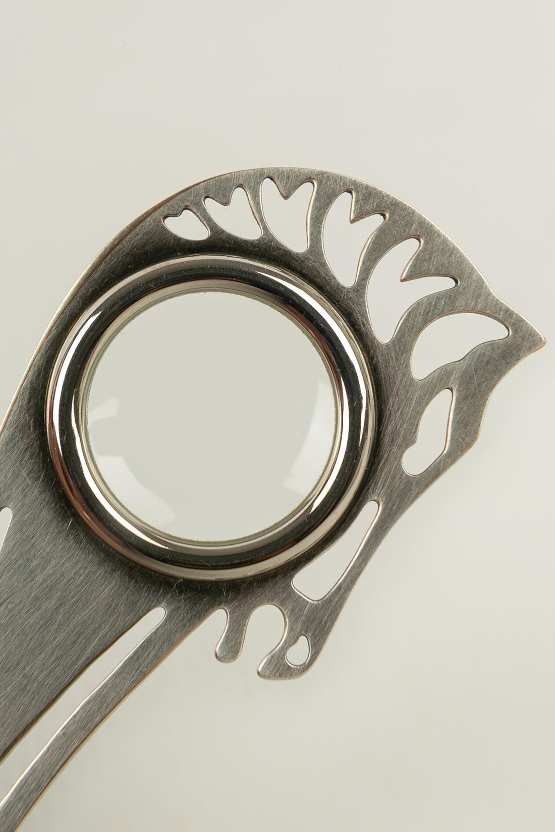 Women's or Men's Hermès Mini Magnifying Glass in Silver-Plated Metal