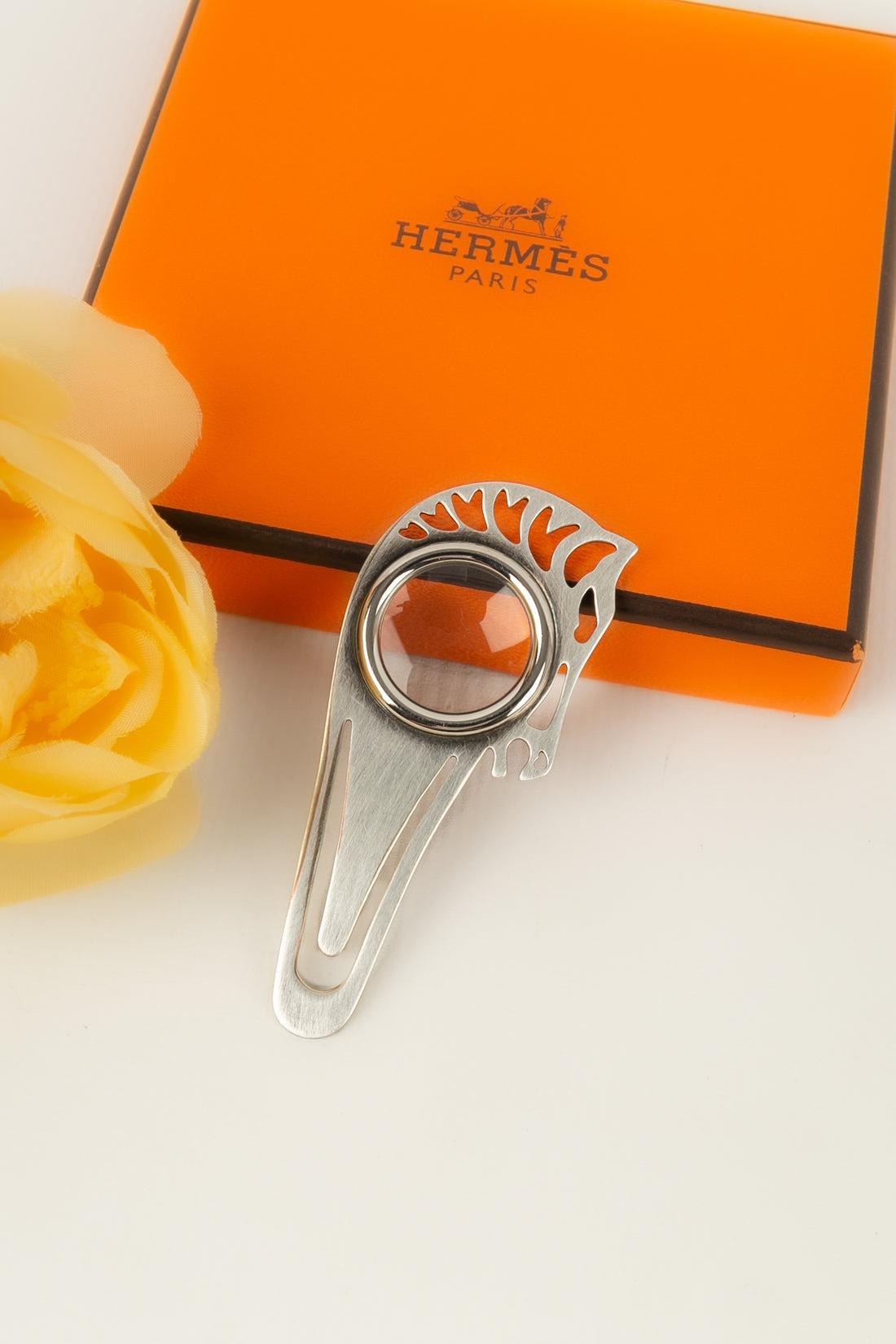 Hermès Mini-Lupe aus versilbertem Metall im Angebot 3