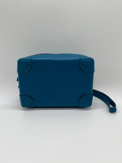HERMES Mini Maxibox Bag Bleu Izmir Tadelakt Leather Palladium Hardware