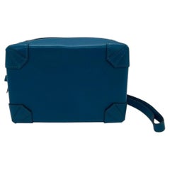 HERMES Mini Maxibox Bag Bleu Izmir Tadelakt Leather Palladium Hardware
