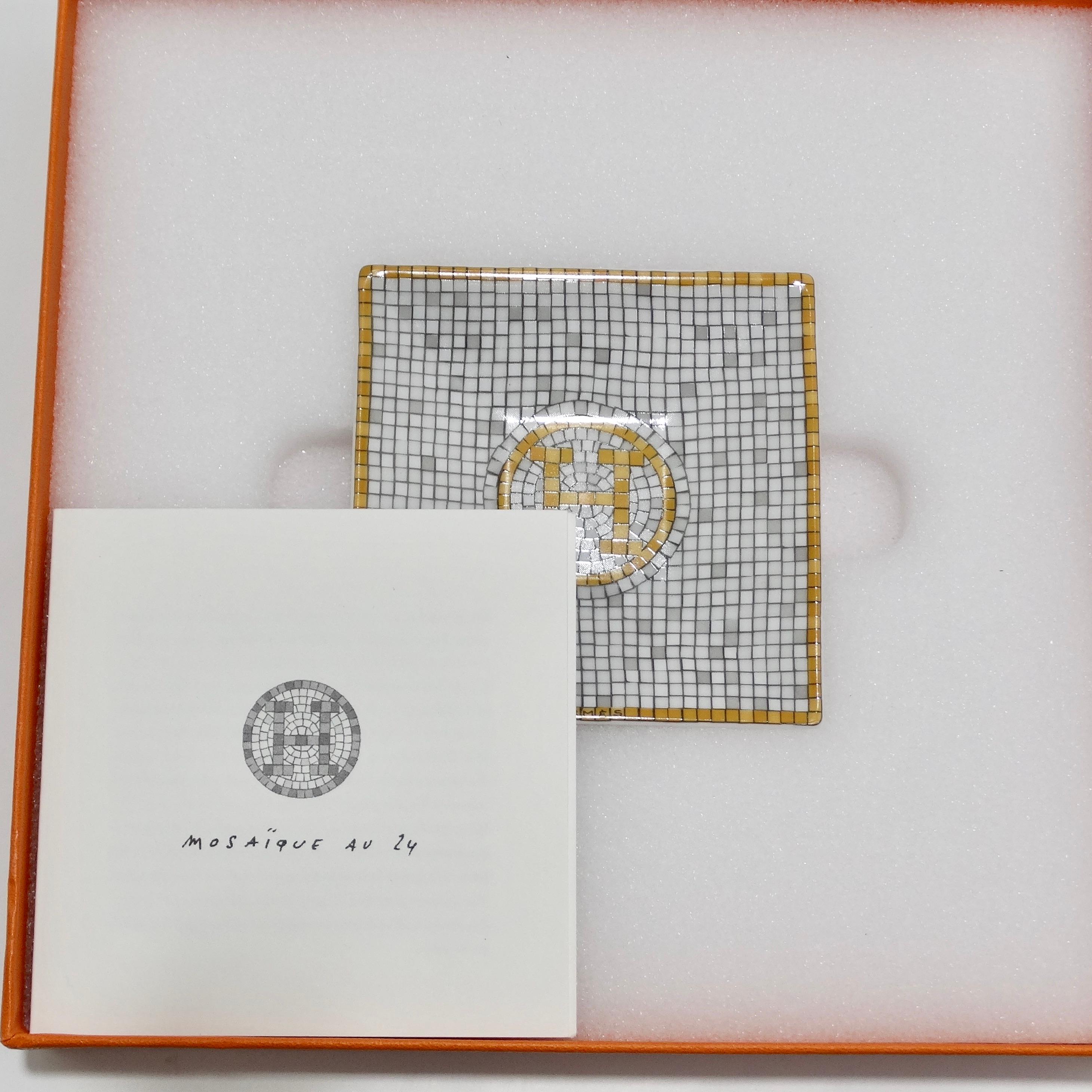 Hermes Mini Mosaique Square Plate In New Condition For Sale In Scottsdale, AZ
