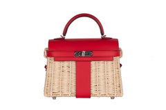 Hermes Mini Picnic Kelly Bag Rouge de Coeur 20cm Y Stamp