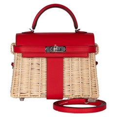 Hermes Mini Picnic Kelly Bag Rouge de Coeur 20cm Y Stamp