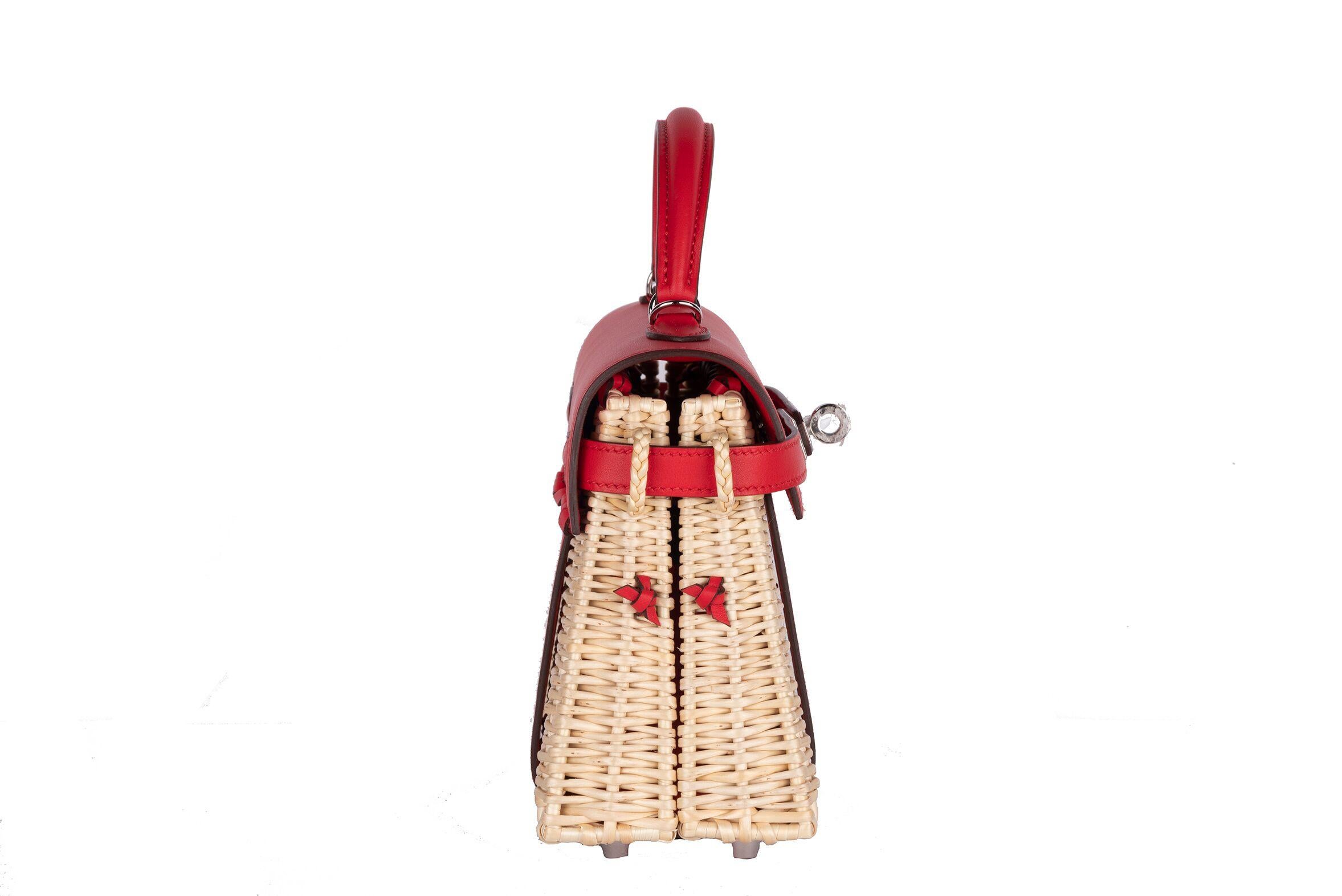 Hermes Mini Picnic Kelly Bag Rouge de Coeur 20cm 4