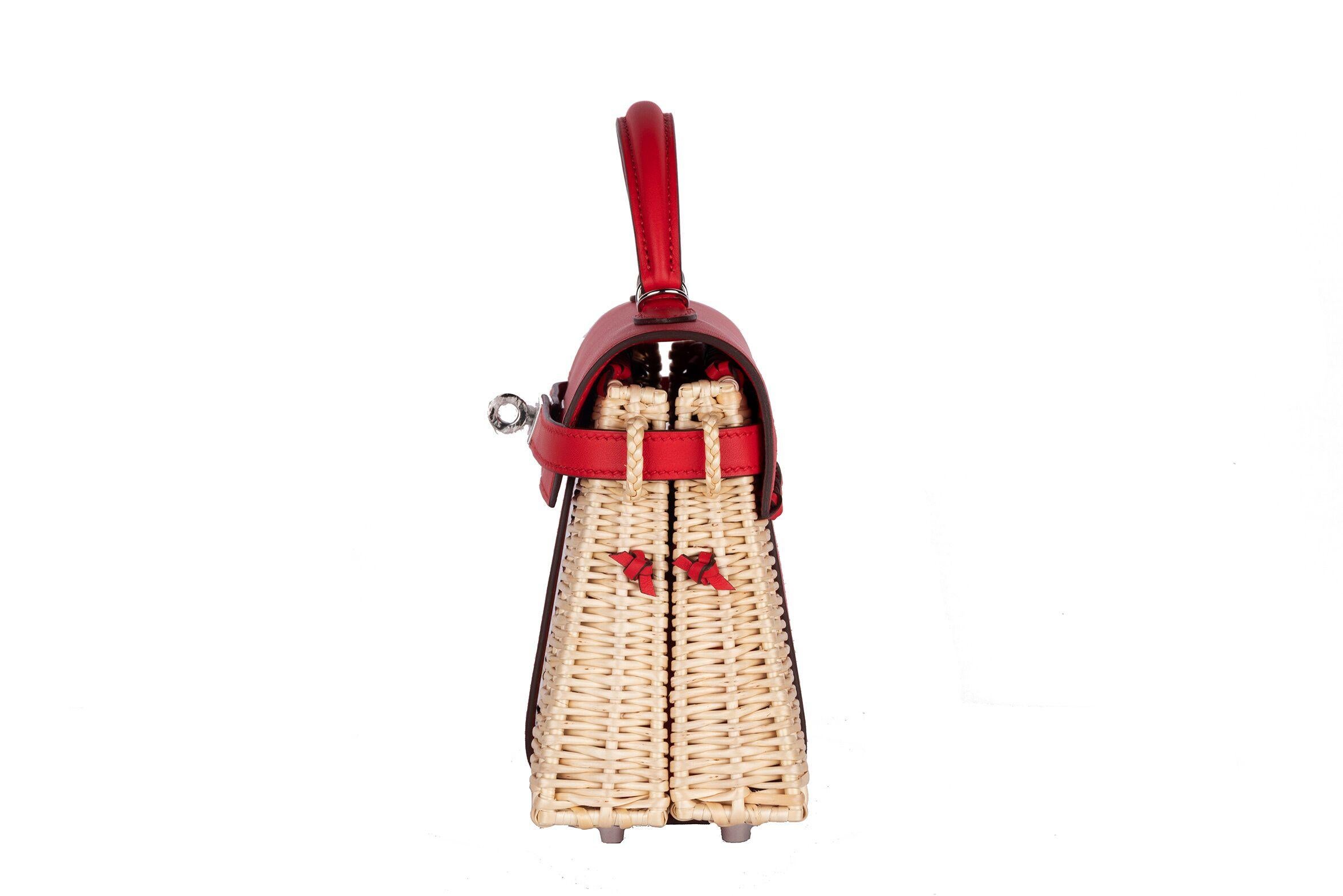 Hermes Mini Picnic Kelly Bag Rouge de Coeur 20cm 3