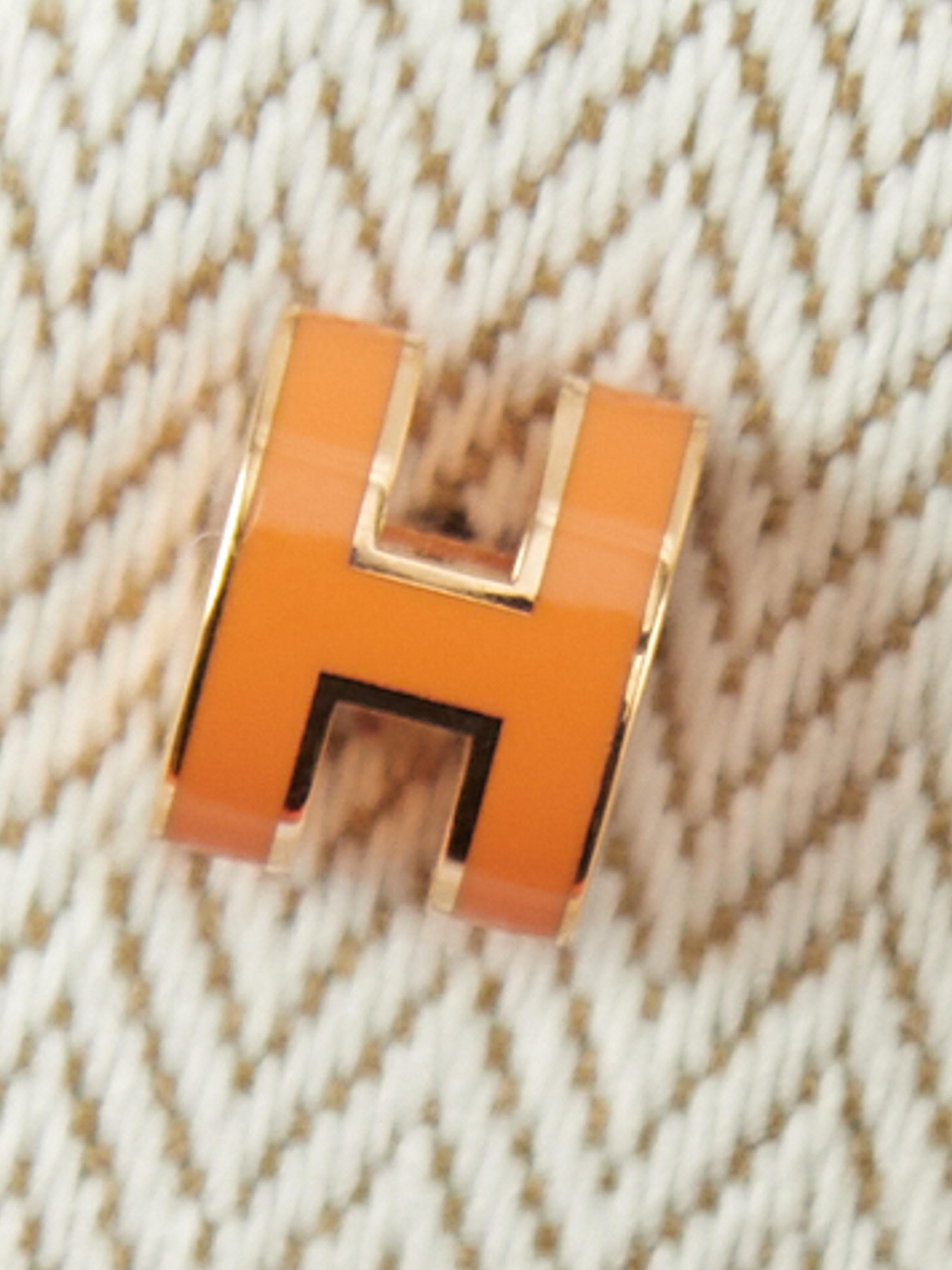 hermes mini h earrings