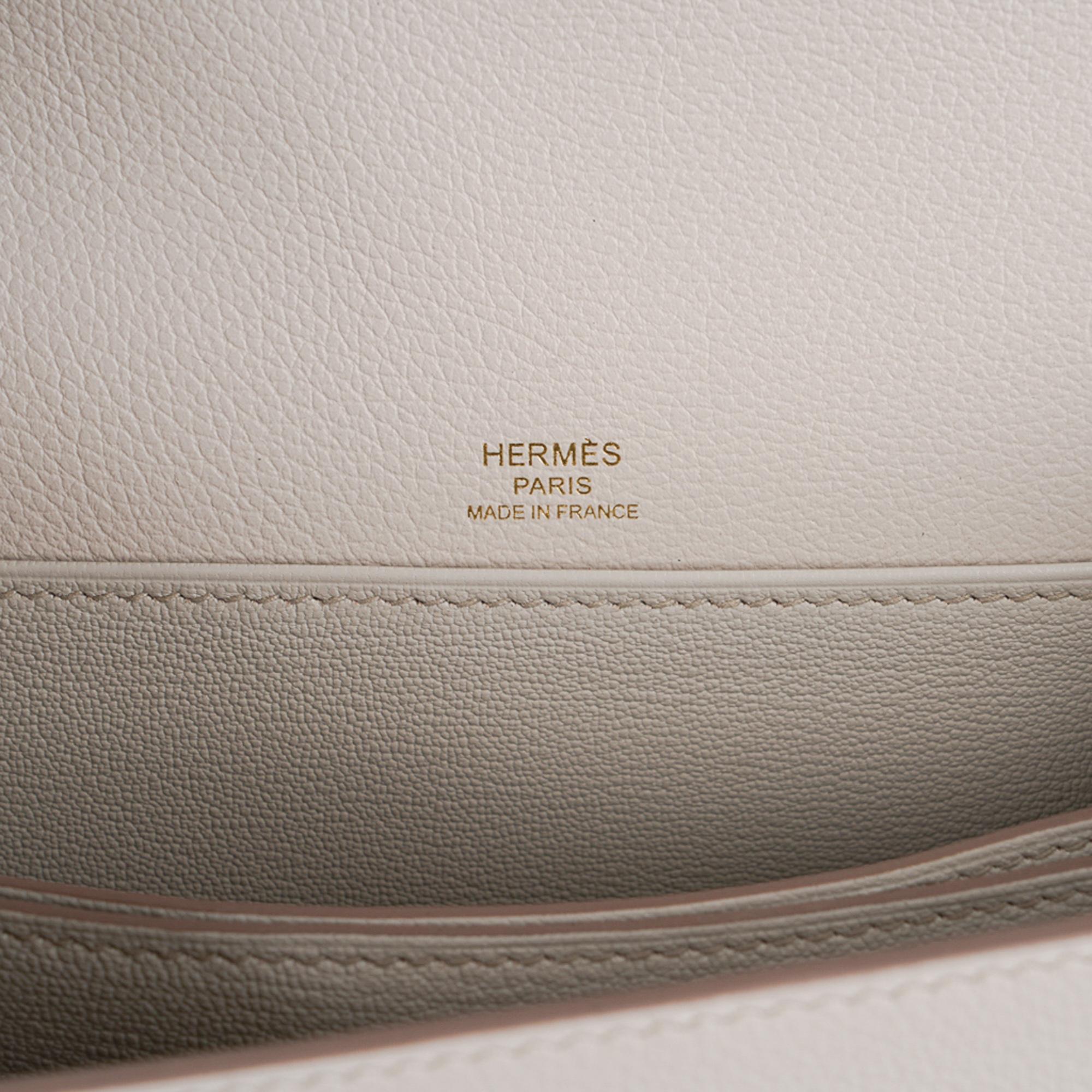 Hermes Mini Roulis Bag Beton Permabrass Hardware Evercolor Leather New w/Box 1