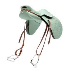 Hermès Mini Saddle “Cavale” in Matte Vert D'eau Alligator & Barénia Leather