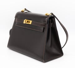 Hermès Mini Sellier Box Calf "Cafe" Vintage Kelly Bag, 20 cm with Gold Hardware.