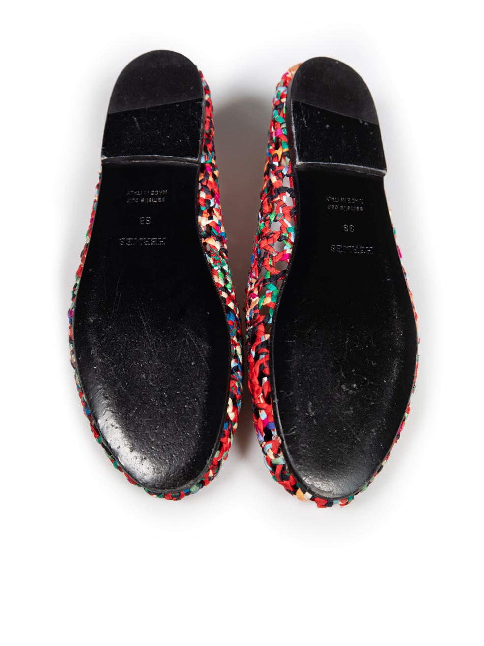 Women's Hermès Minorque Woven Ballet Flats Size IT 38