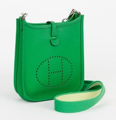 Hermes Mint Mini Evelyne Bamboo Bag