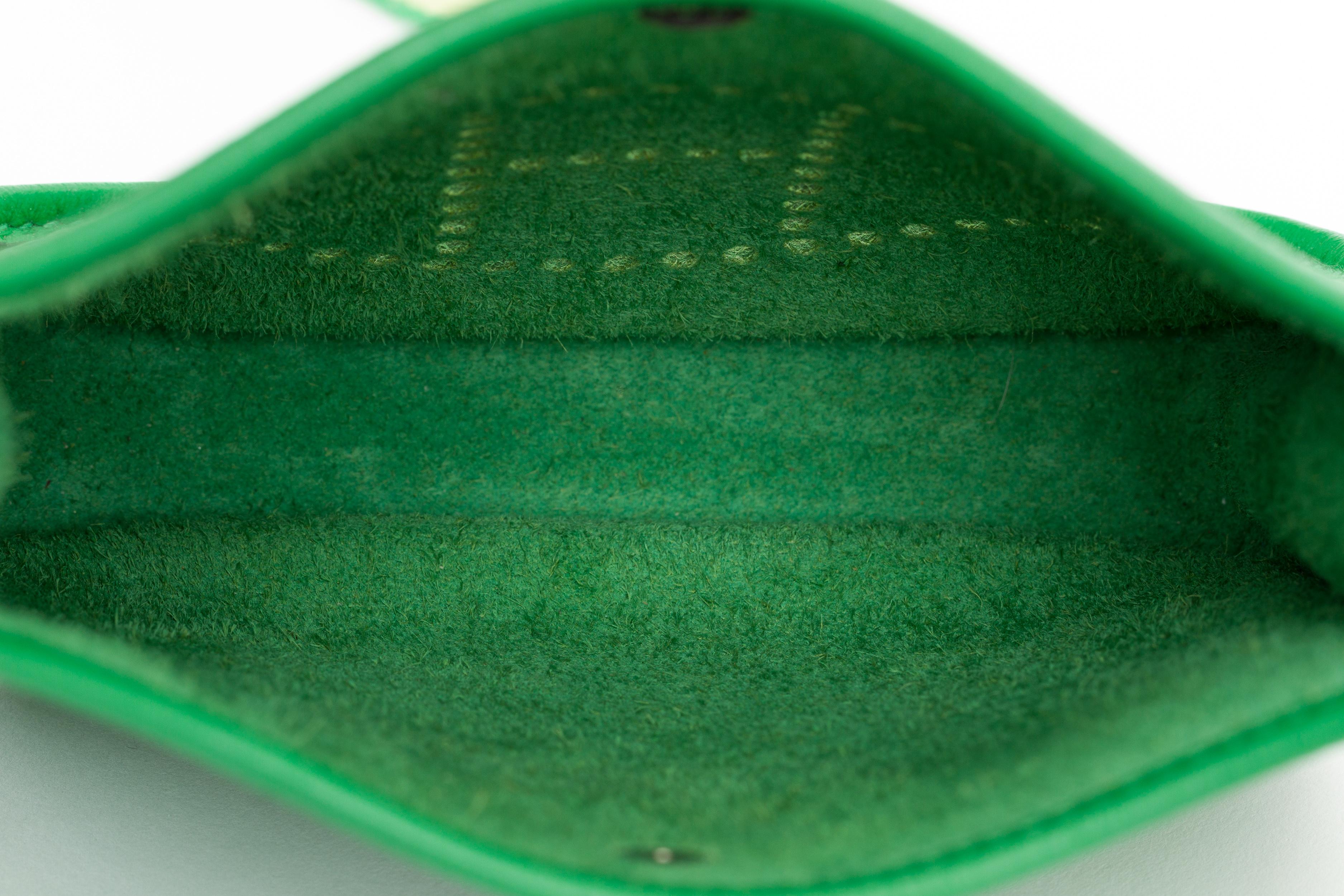 Women's Hermes Mint Mini Evelyne Bamboo Bag