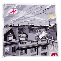 Hermès Minuit Au Faubourg Scarf Grey