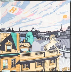 Hermès Minuit au Faubourg Small Silk Scarf