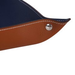 Hermes Mises Et Relances For the Desk Blue Regate / Fauve New w/ Box