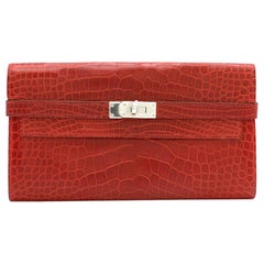 Hermes Mississippiensis Braise Kelly Classic Wallet	