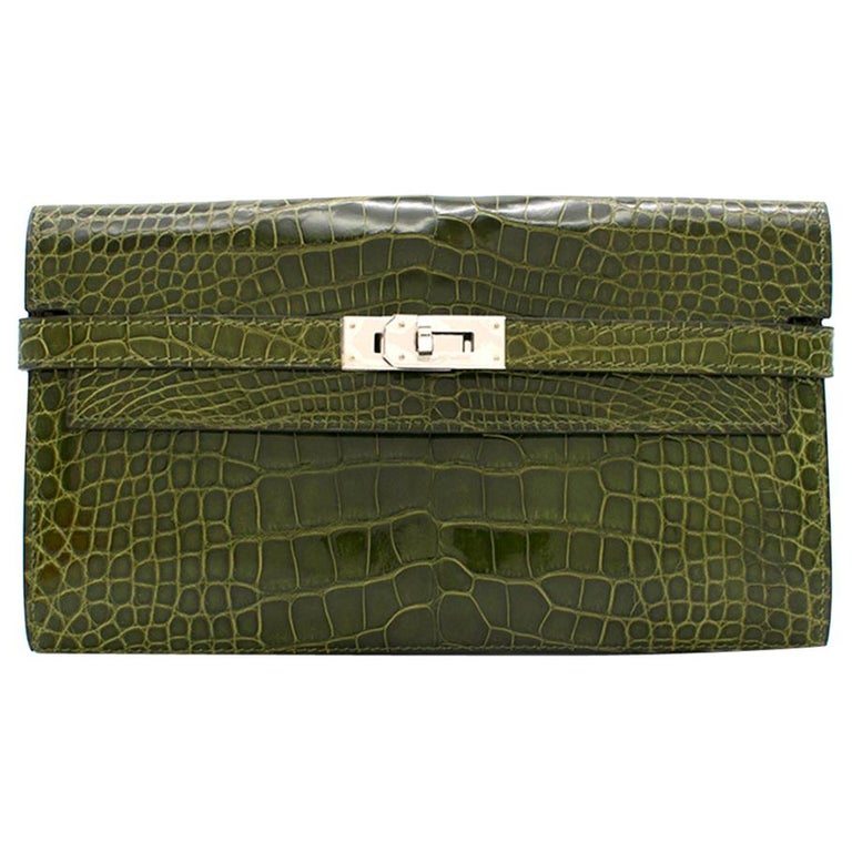 Hermes Mississippiensis Vert Veronese Kelly Classic Wallet 1