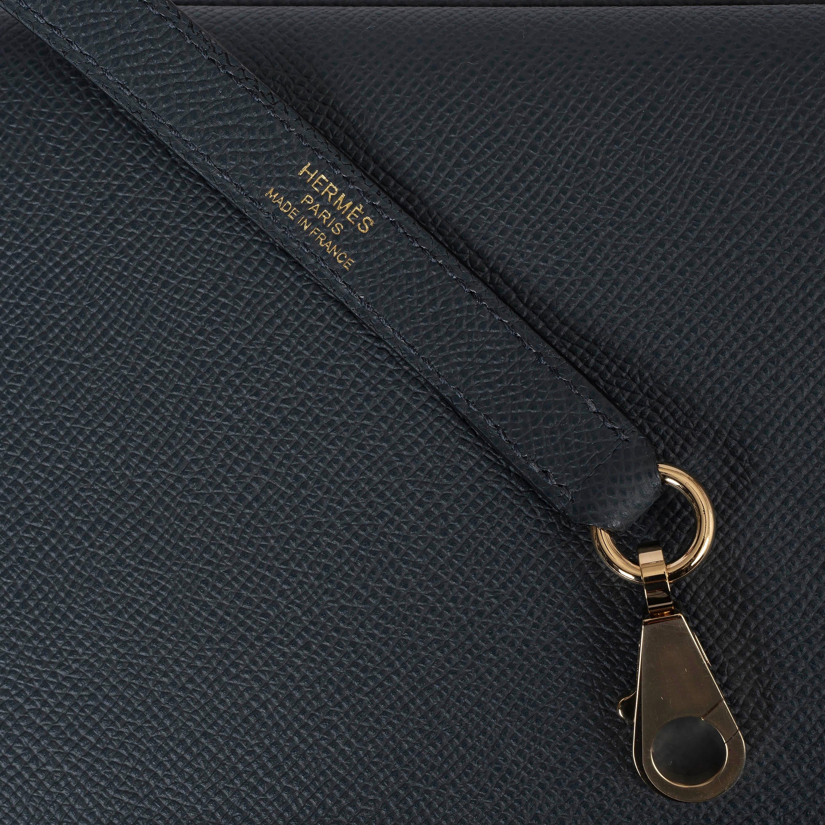 HERMES Misty grey Epsom leather KELLY 25 SELLIER Bag Permabrass For Sale 1