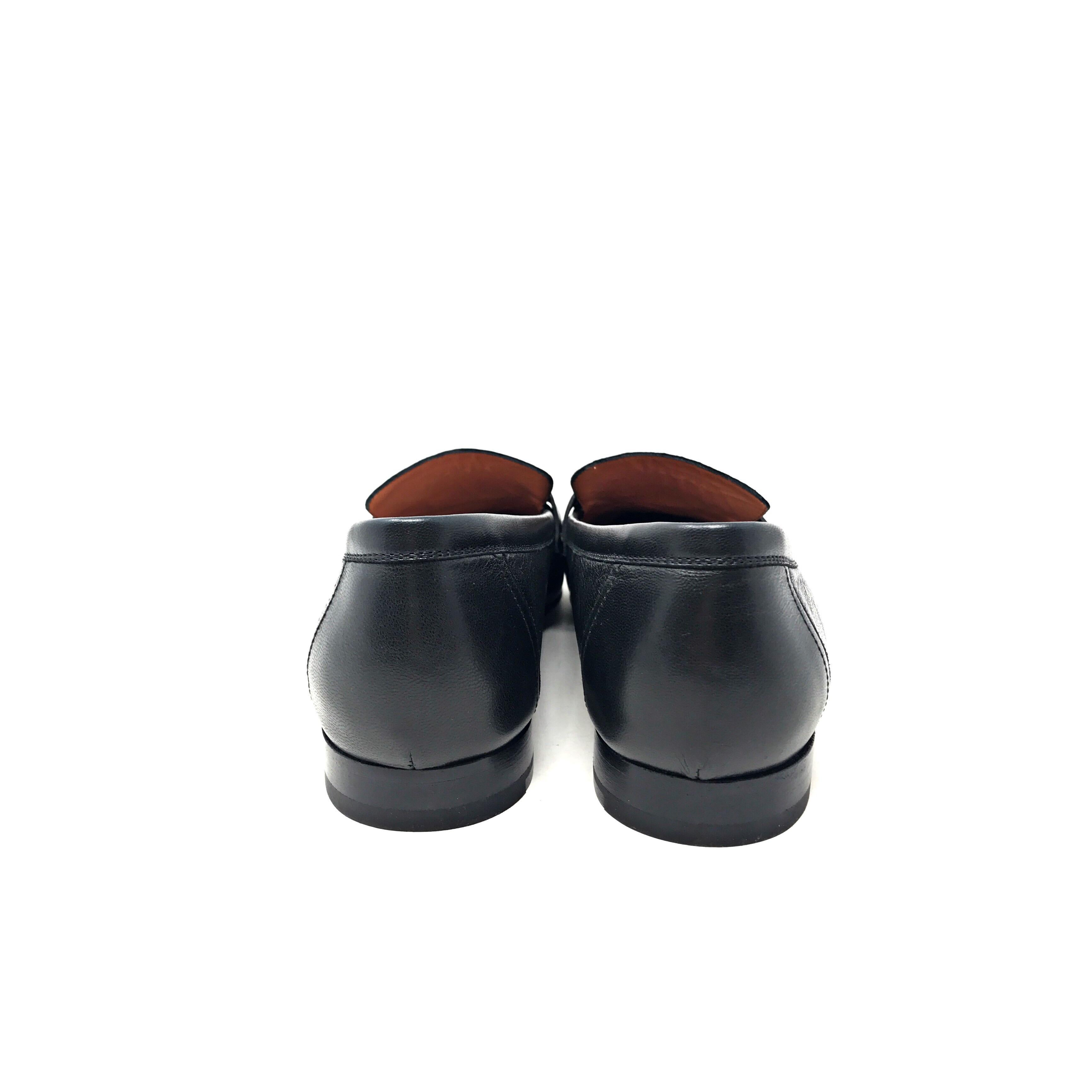 Black HERMES Moccasin black model 