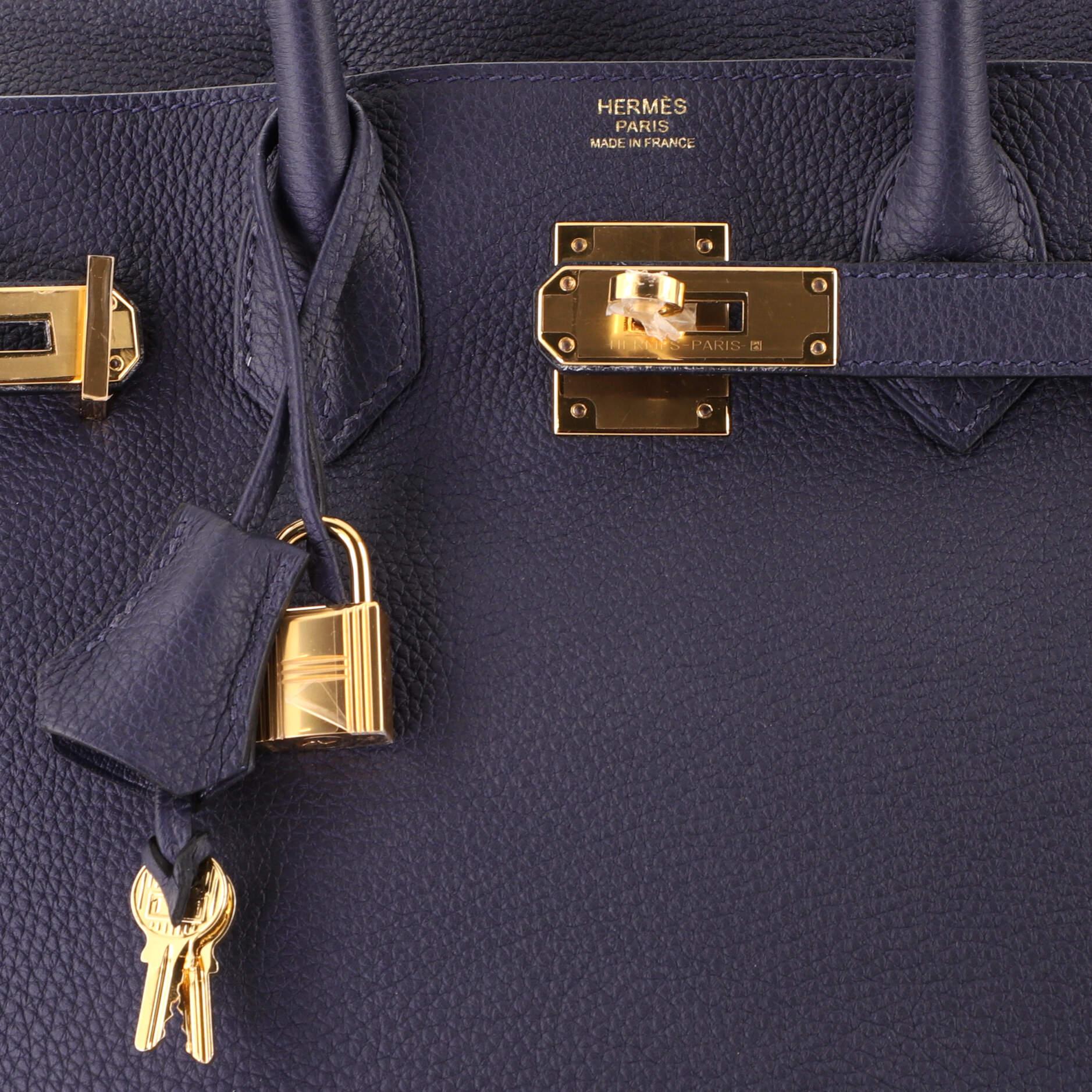 Hermes Model: Birkin Handbag Bleu Nuit Togo with Gold Hardware 30 3