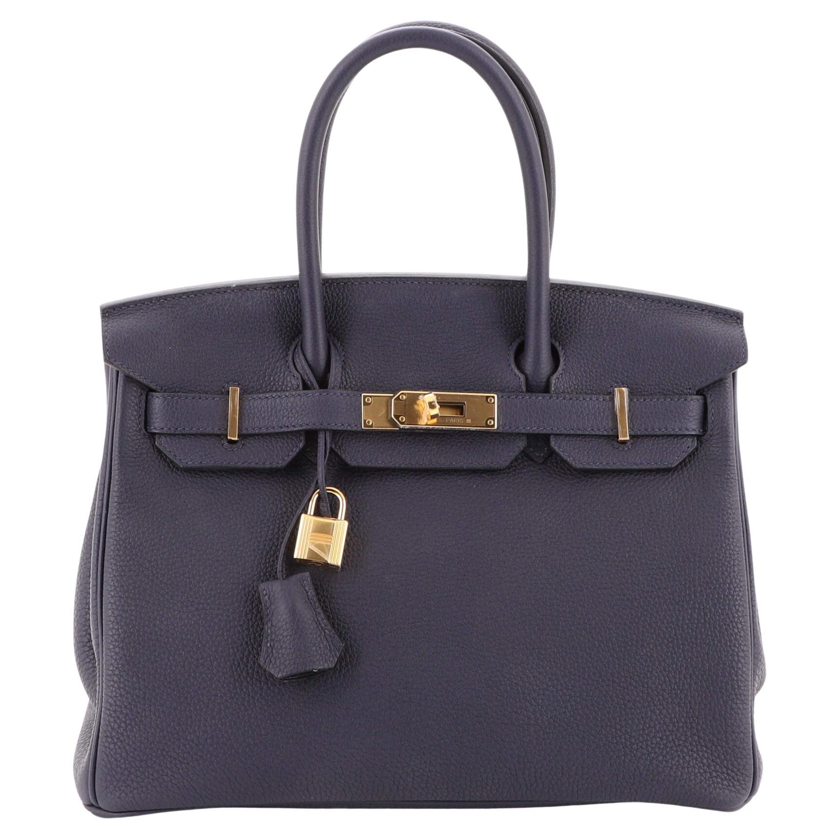Hermes Model: Birkin Handbag Bleu Nuit Togo with Gold Hardware 30