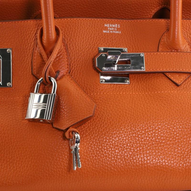 Hermes Model: Birkin JPG Bag Potiron Clemence with Palladium Hardware 42 In Good Condition In NY, NY