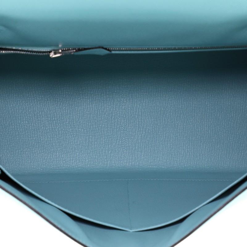 Women's or Men's Hermes Model: Kelly Handbag Bleu Atoll Epsom with Palladium Hardware 32