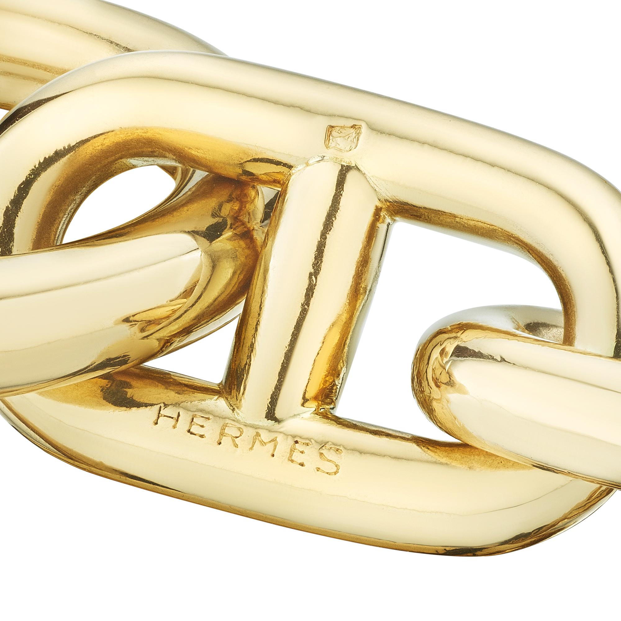 Hermes Modernist Chaine D'ancre Gold Toggle Large Link Bracelet at 1stDibs