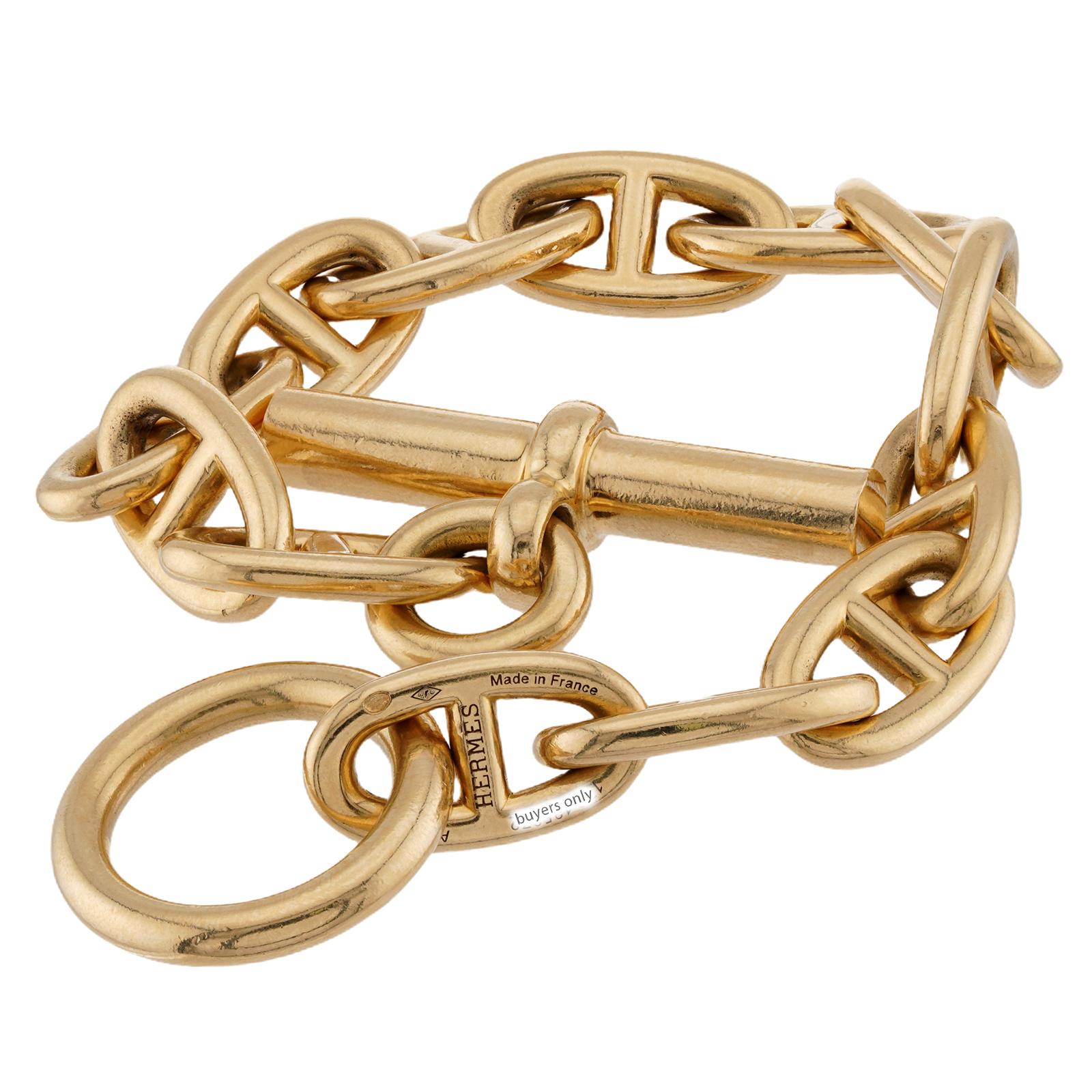 HERMES  Chaine D'ancre 18k Yellow Gold Toggle Large Link Bracelet, 99gram For Sale 2