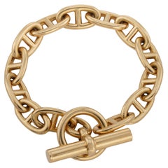 HERMES  Chaine D'ancre 18k Yellow Gold Toggle Large Link Bracelet, 99gram