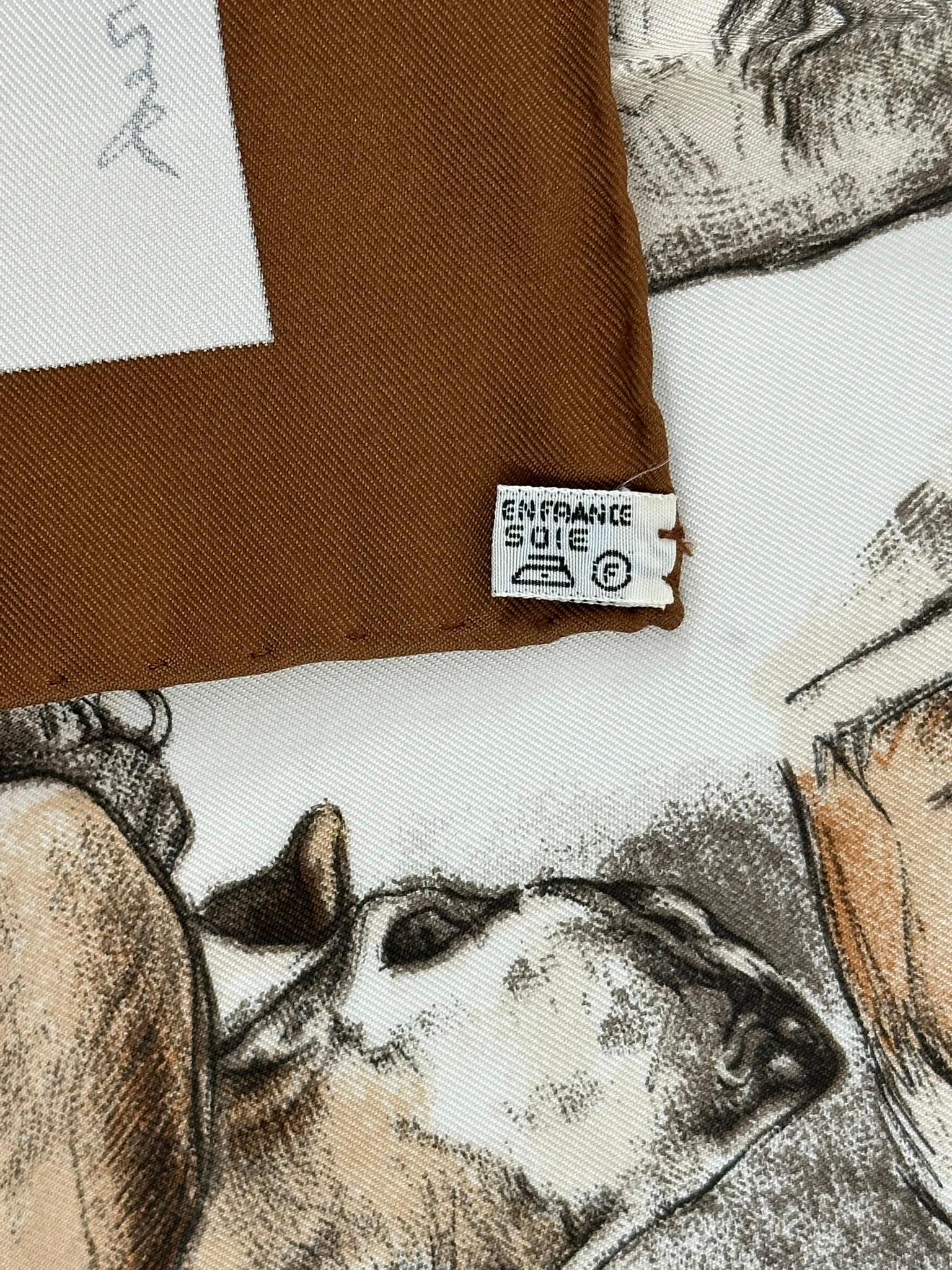 Hermes Monarch, raro foulard in twill di seta da collezione disegnato da Xavier de Poret in vendita 8