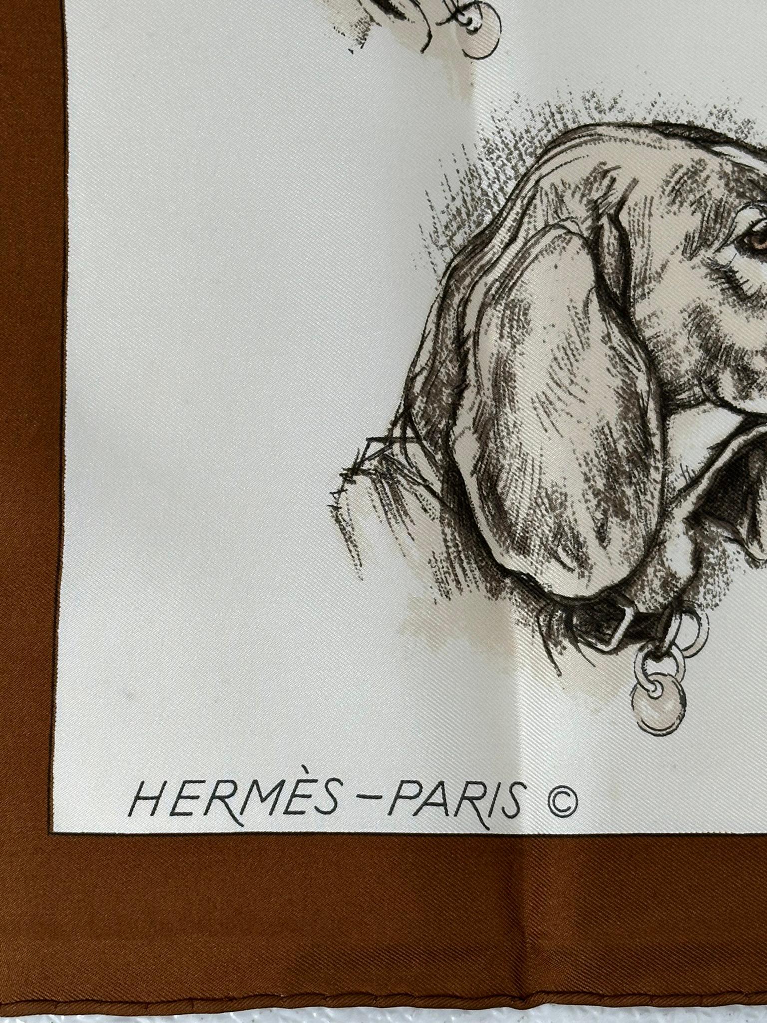 Hermes Monarch, raro foulard in twill di seta da collezione disegnato da Xavier de Poret In condizioni buone in vendita a West Palm Beach, FL