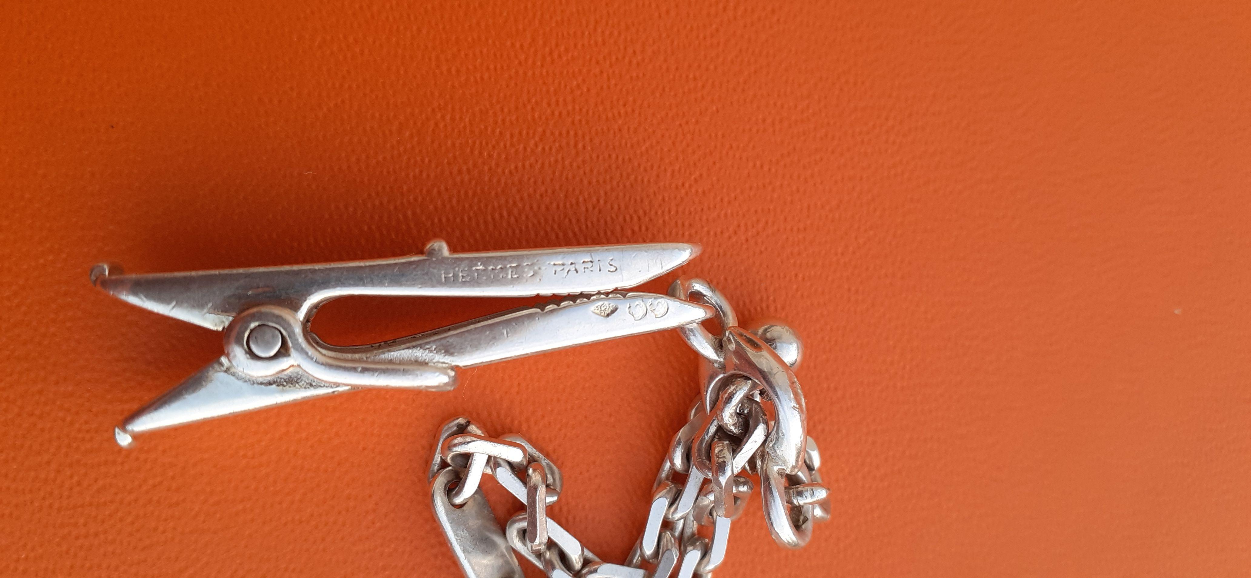 Hermès Money Clip Keychain Clothespin in Silver RARE For Sale 1