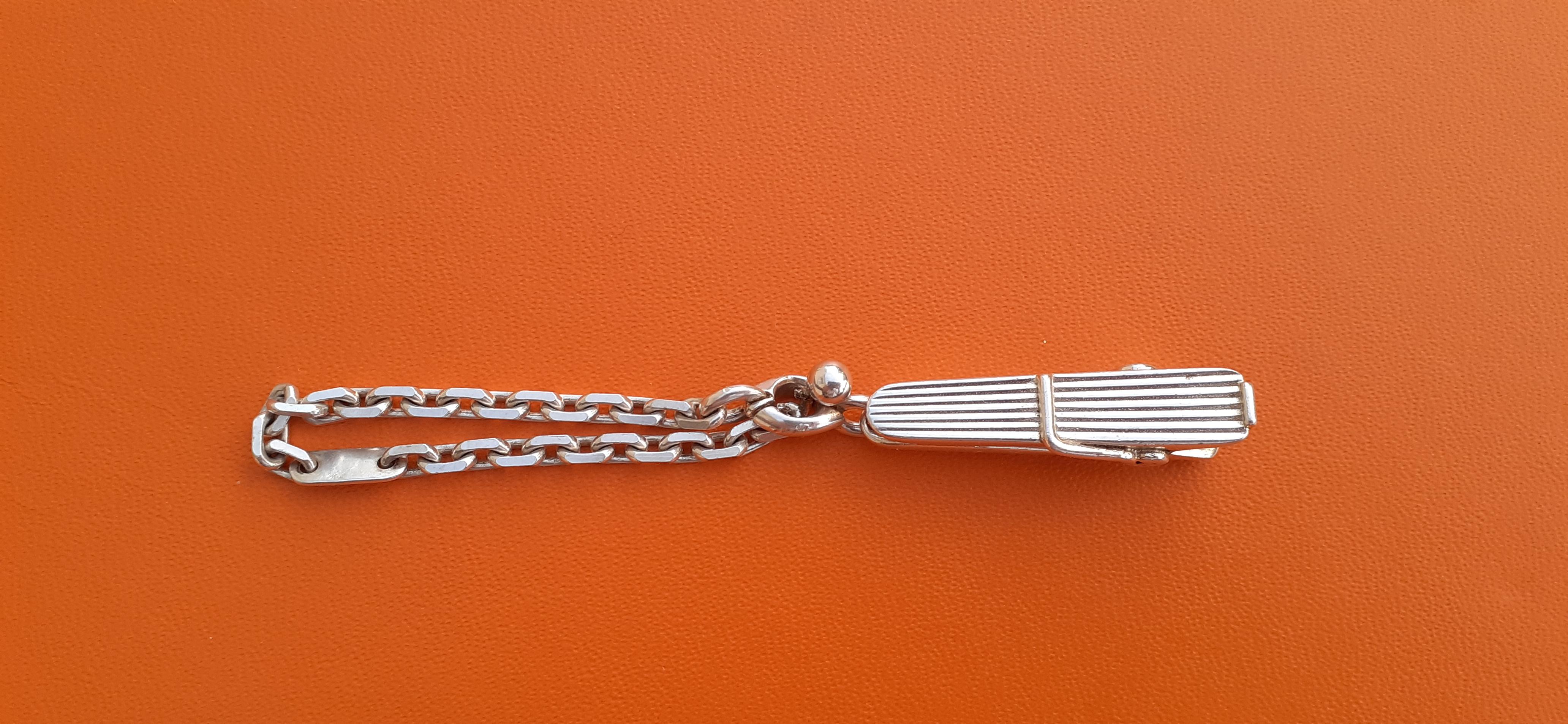 Hermès Money Clip Keychain Clothespin in Silver RARE For Sale 2