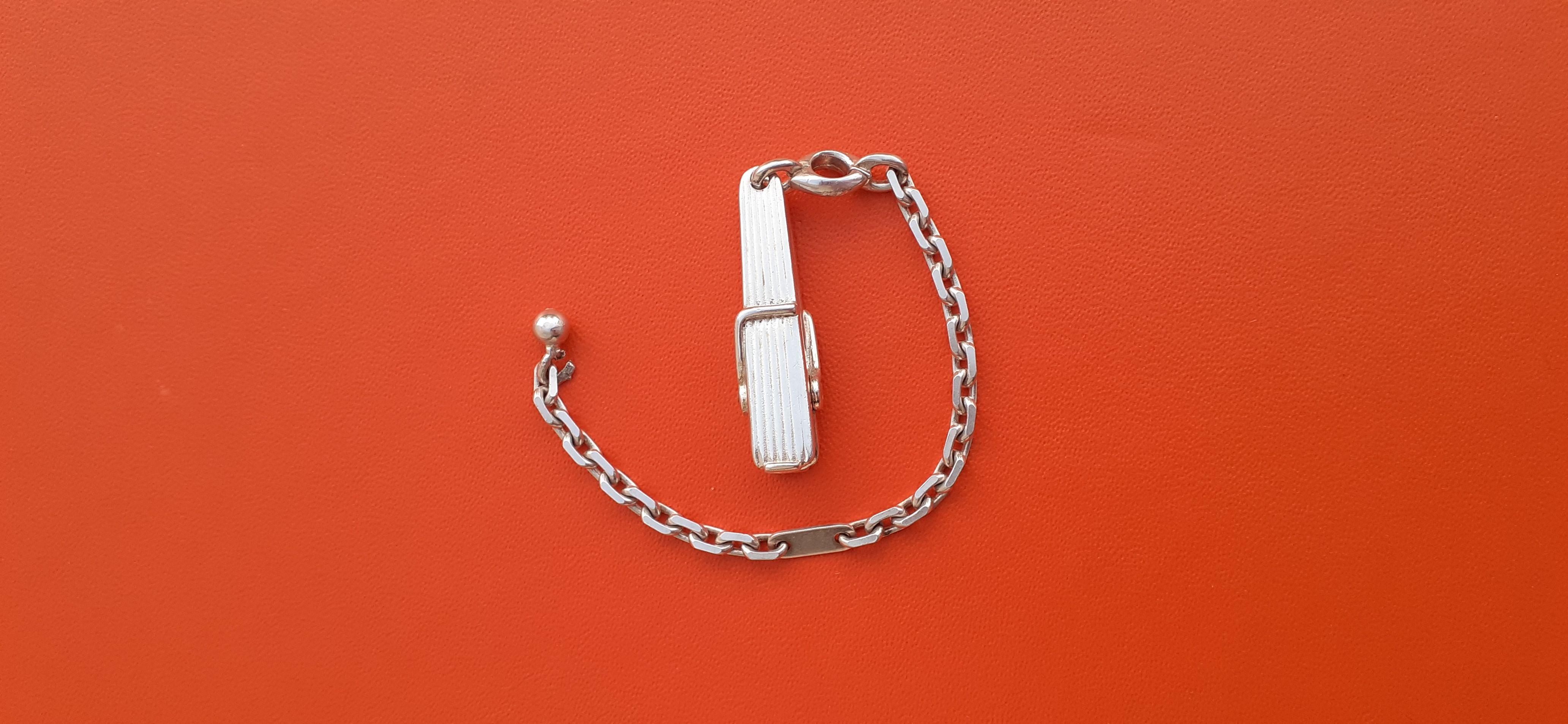 Hermès Money Clip Keychain Clothespin in Silver RARE For Sale 4