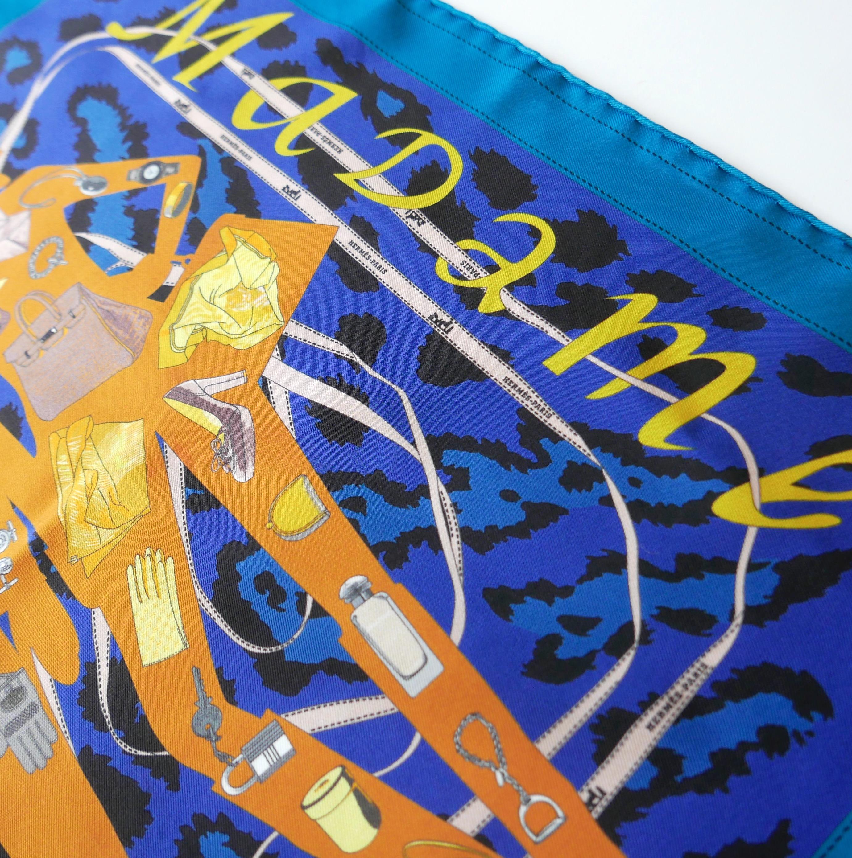 Hermes Monsieur & Madame Foulard-Schal (Blau) im Angebot