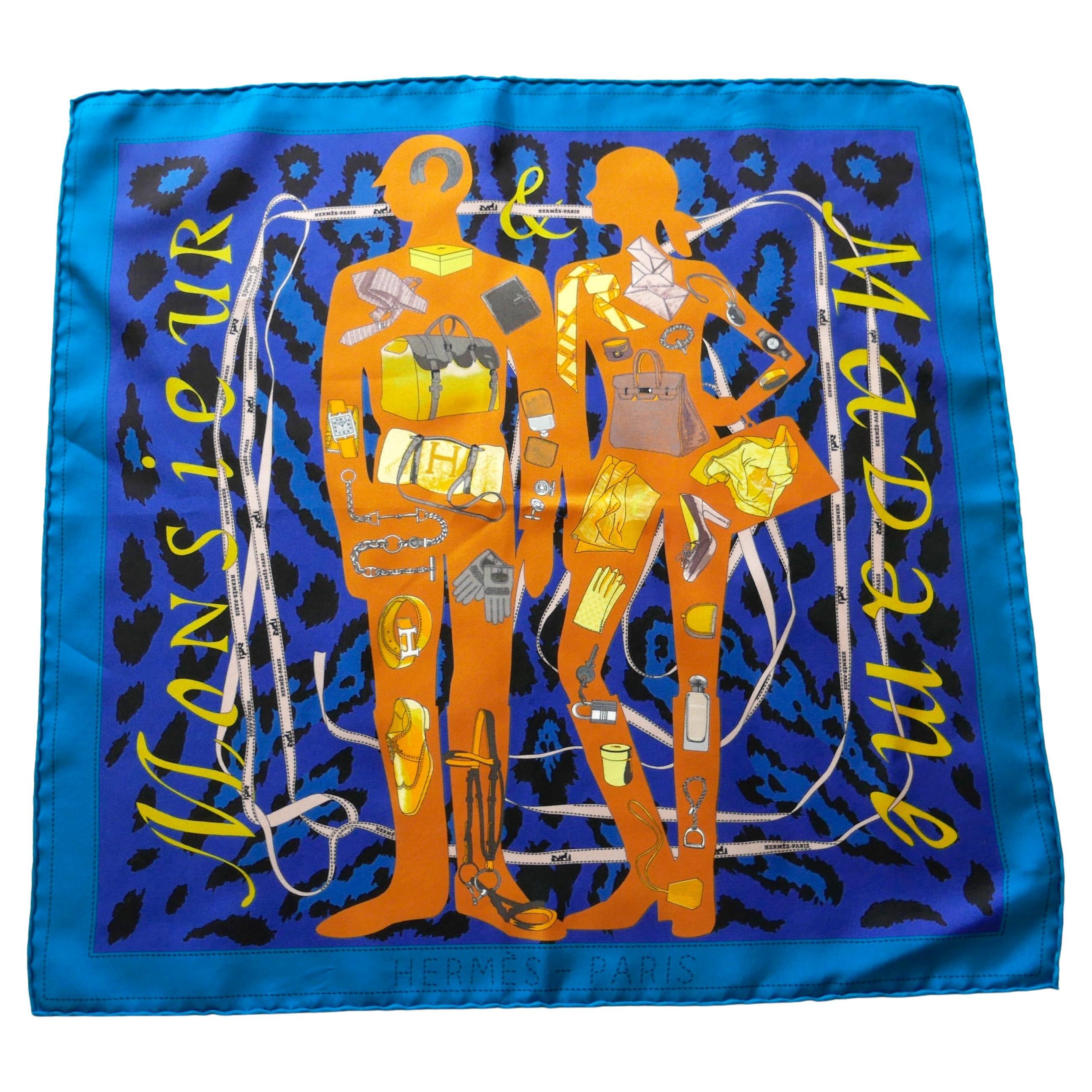 Hermes Monsieur & Madame Foulard-Schal im Angebot