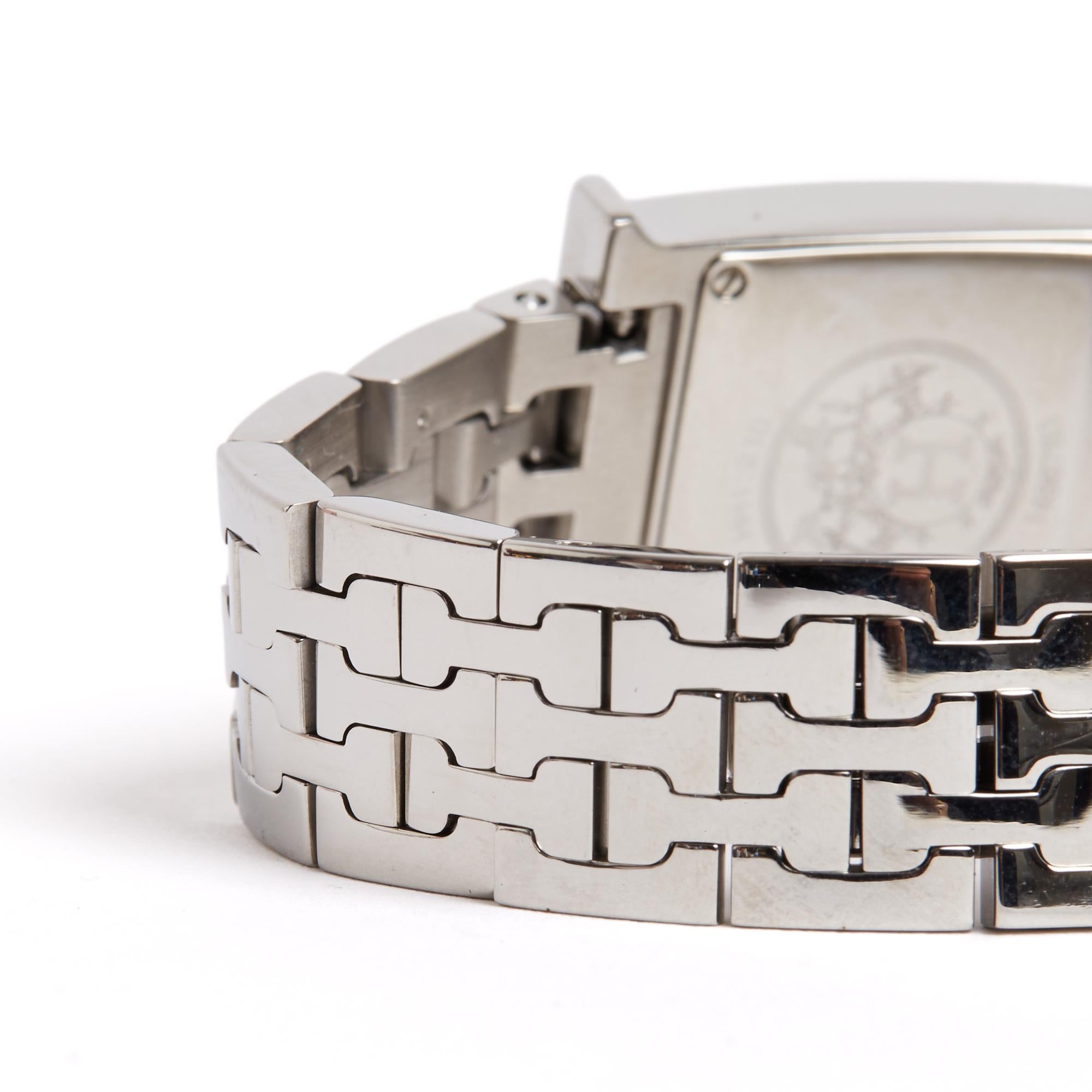 Women's Hermès Montre Heure H PM Full Steel White Dial Heure H Small Watch Hermes