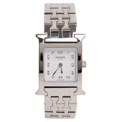 Hermès Montre Heure H PM Full Steel White Dial Heure H Small Watch Hermes