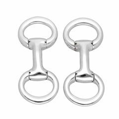 HERMES MORS DE FILET H 18K White Gold Cufflinks