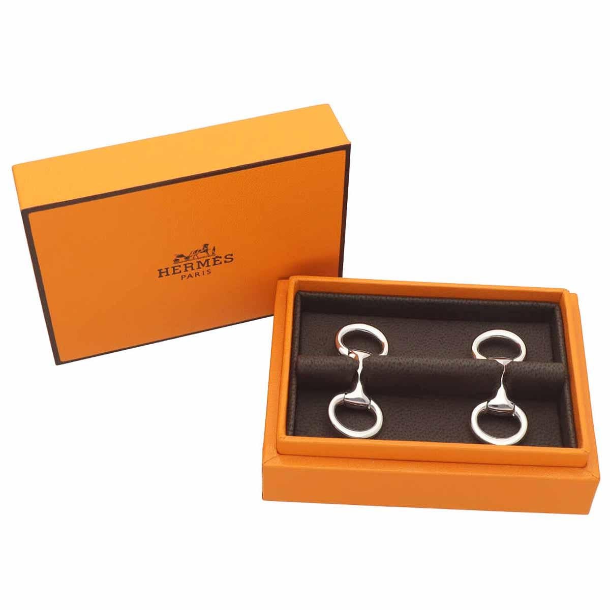 HERMÈS MORS DE FILET H Boutons de manchette en or blanc 18 carats 3