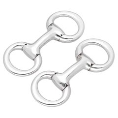 HERMES MORS DE FILET H Gemelos de oro blanco de 18 quilates