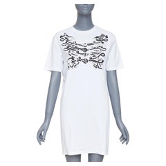 HERMES Mors et Gourmettes Equstrian bit silk applique cotton tshirt dress FR36 S