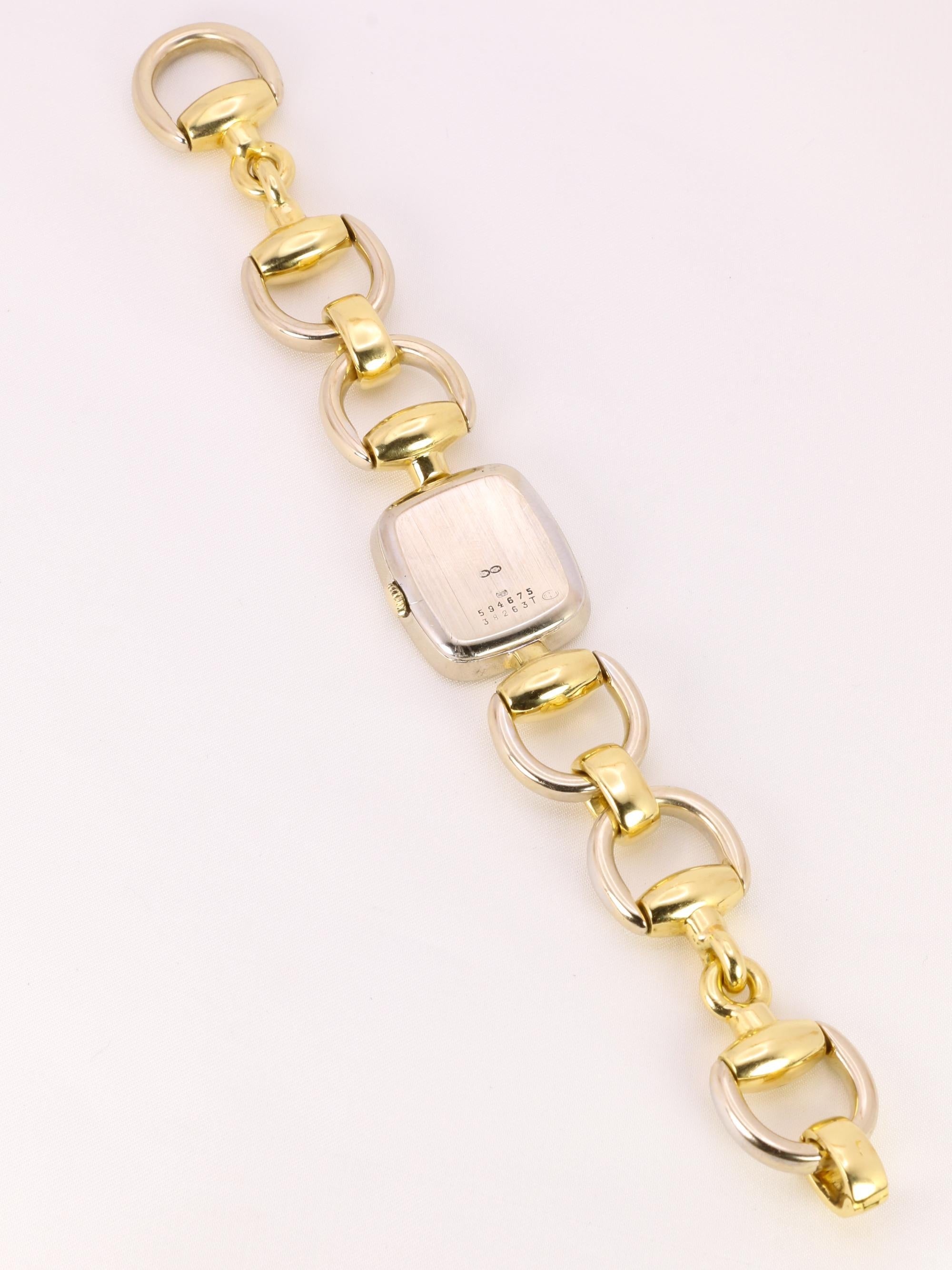 HERMES Mors Watch in Yellow and White Gold For Sale 4