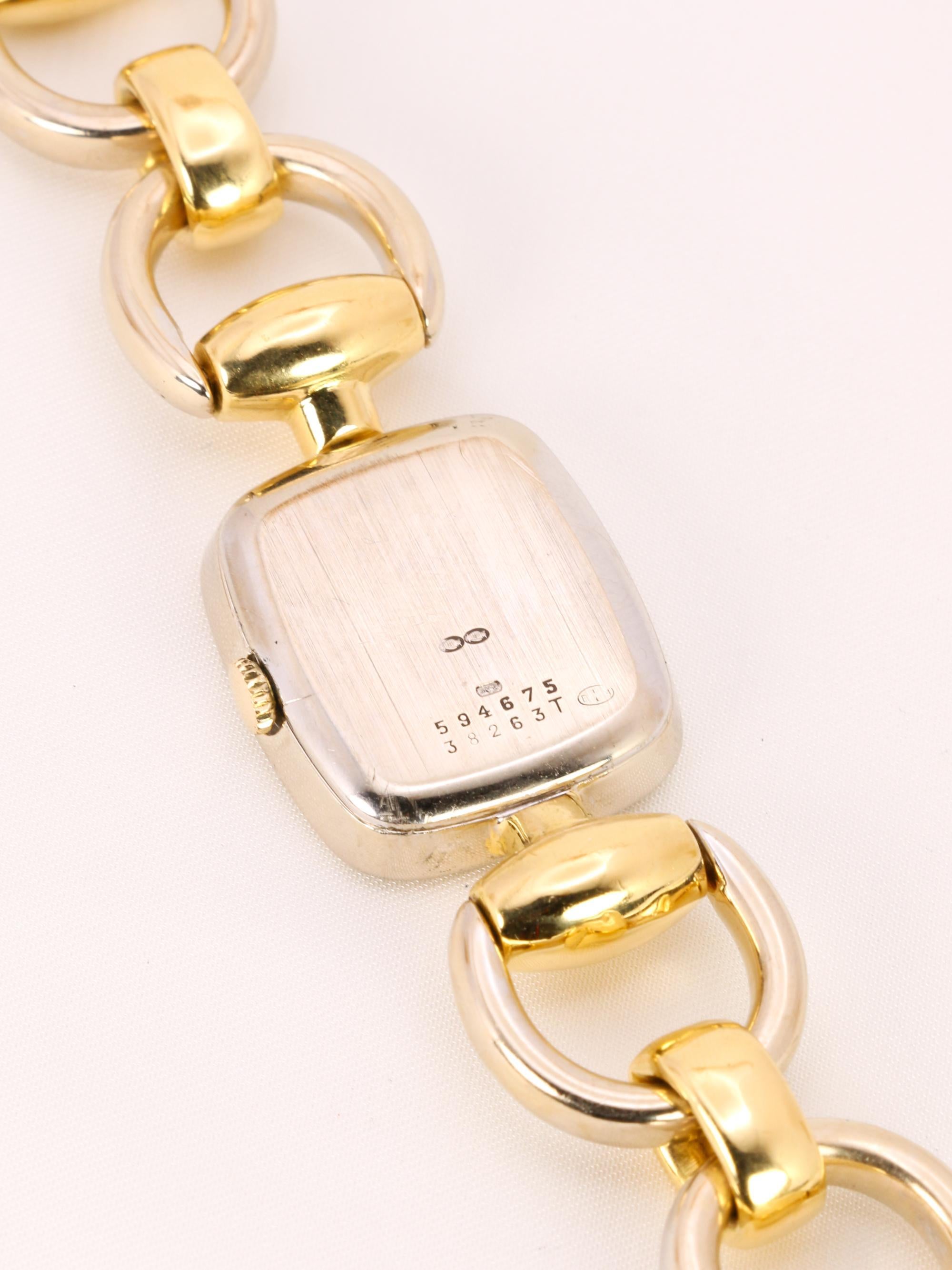 HERMES Mors Watch in Yellow and White Gold For Sale 5