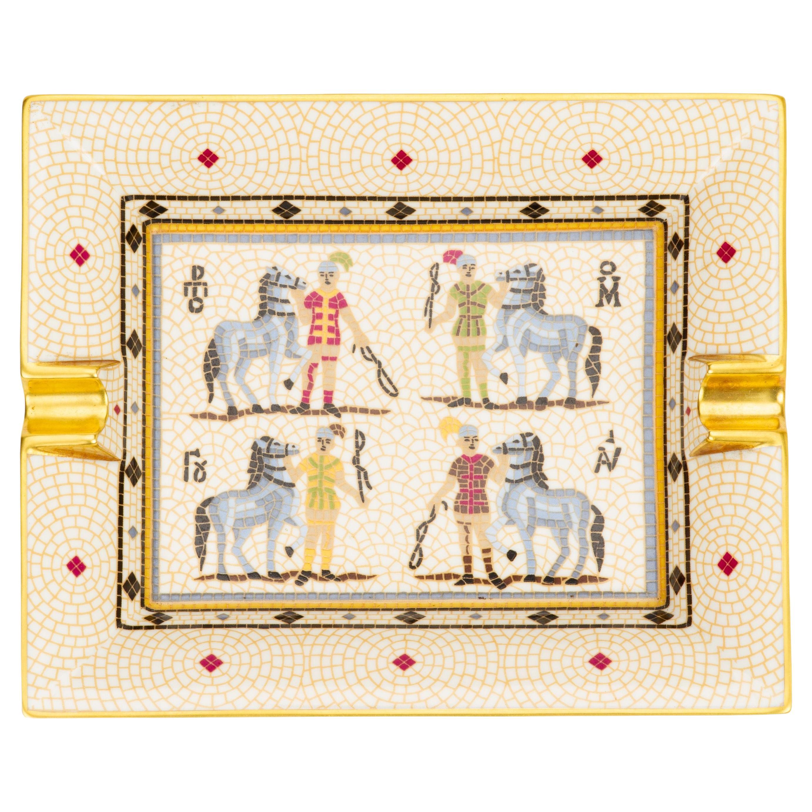 Hermès Mosaic Equestrian Horse Ashtray