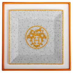 Hermes Mosaic Porcelain Square Plate NIB