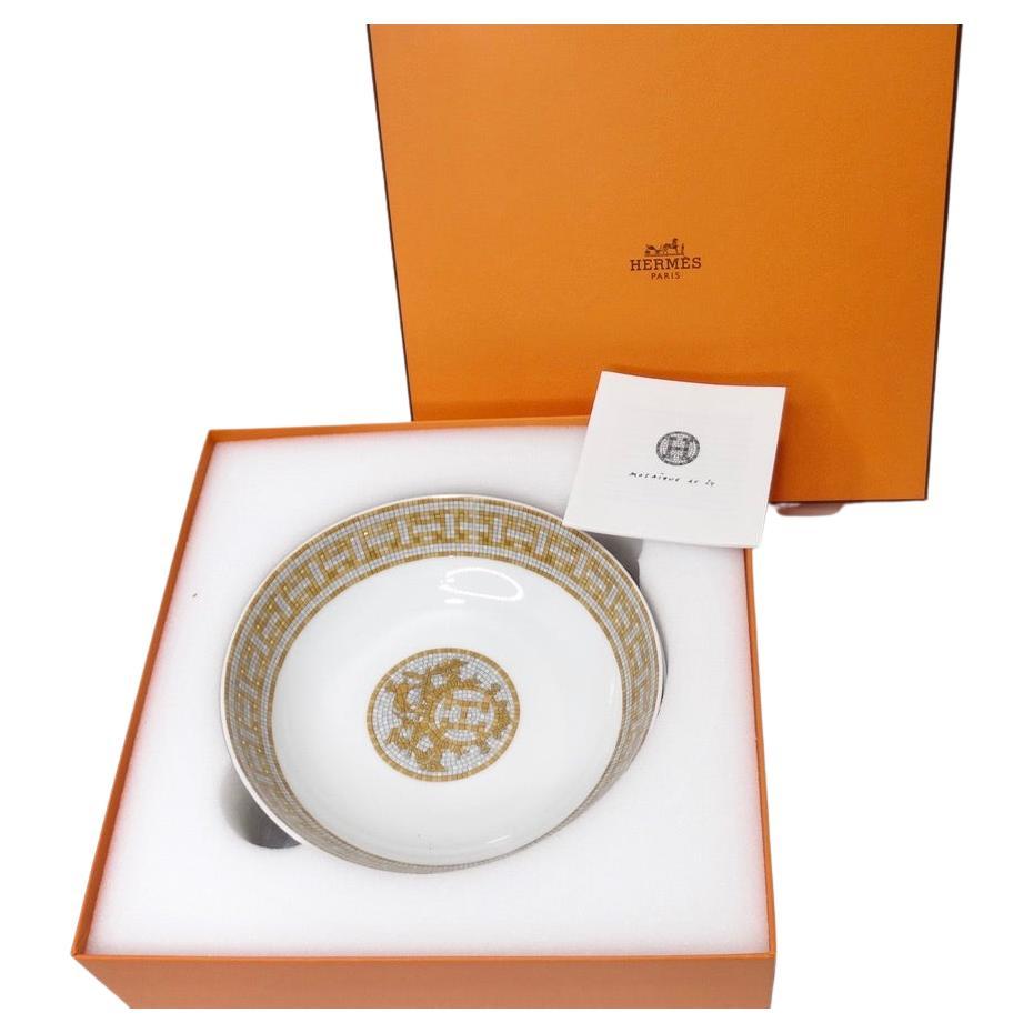 Hermes Mosaique 24 Gold Cereal Bowl For Sale